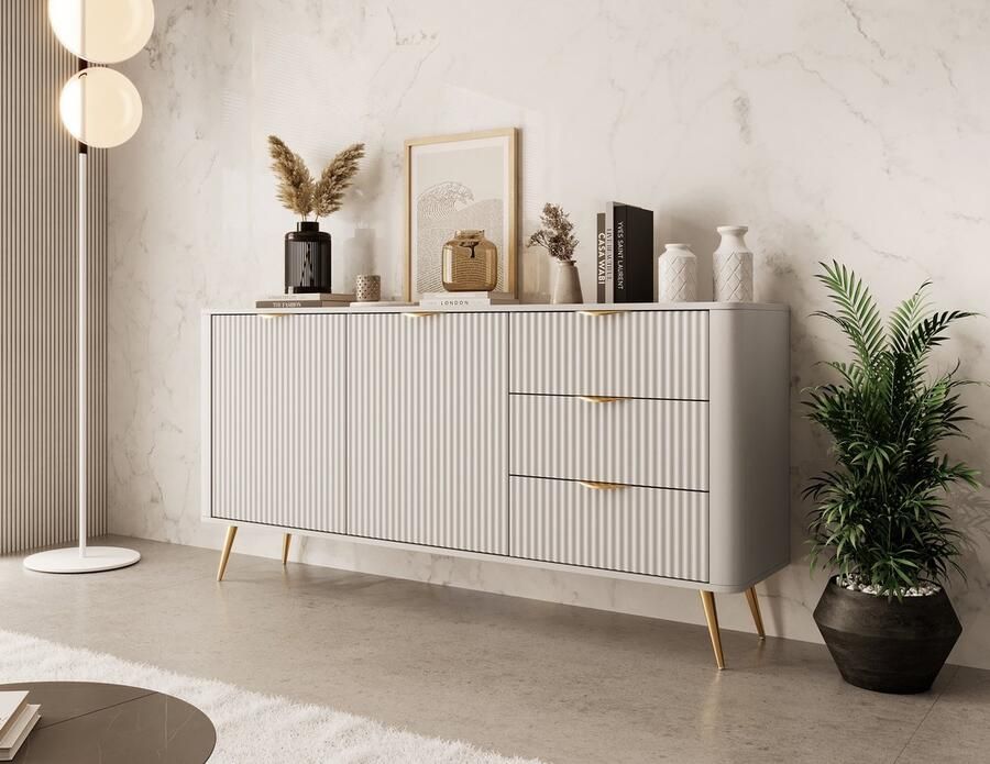 MEUBELLA Dressoir Lima Beige 163 cm