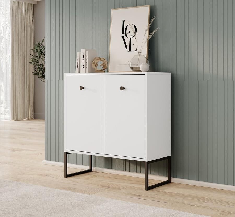 MEUBELLA Dressoir Lyndall Wit 77 cm