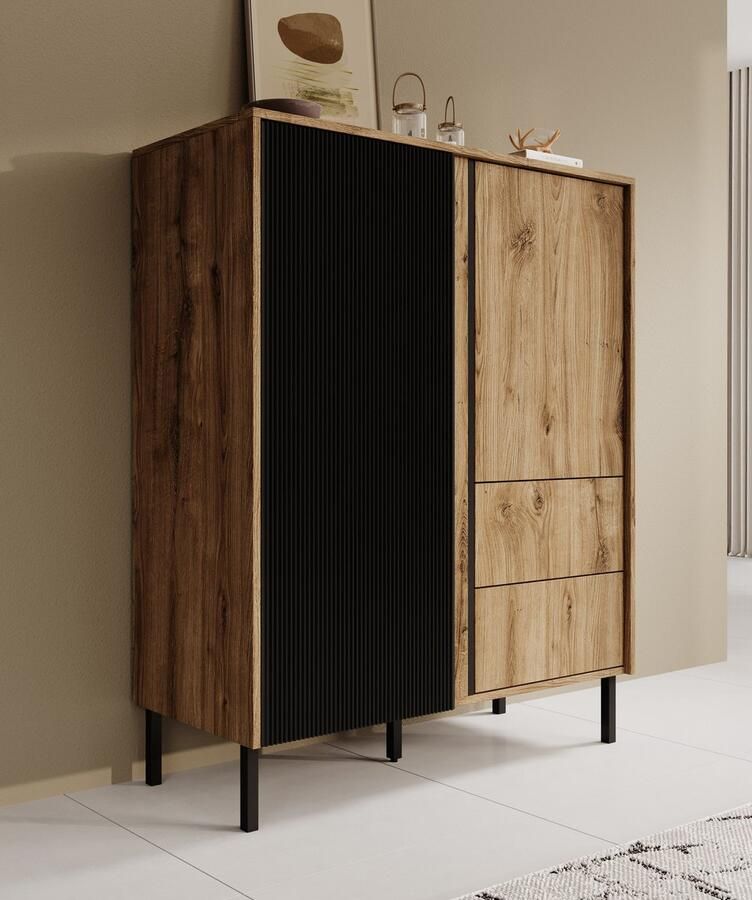 MEUBELLA Dressoir Margareth Eiken 100 cm Hoog