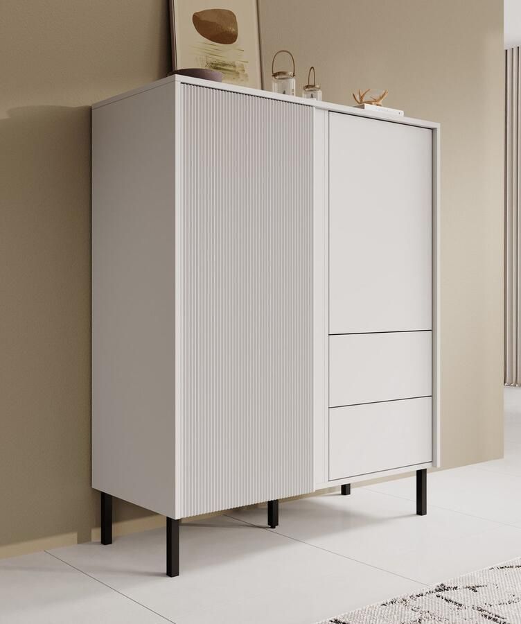 MEUBELLA Dressoir Margareth Wit 100 cm Hoog