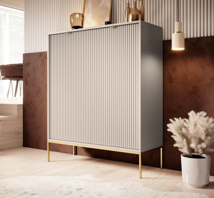 MEUBELLA Dressoir Navil 2 Beige 104 cm Hoog