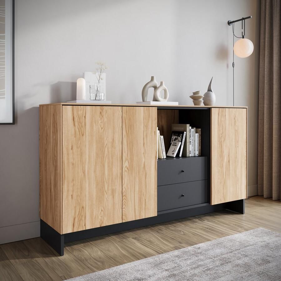 Meubella Dressoir Nigel Eiken 150 cm