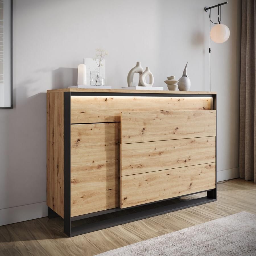 MEUBELLA Dressoir Quincy Eiken 130 cm