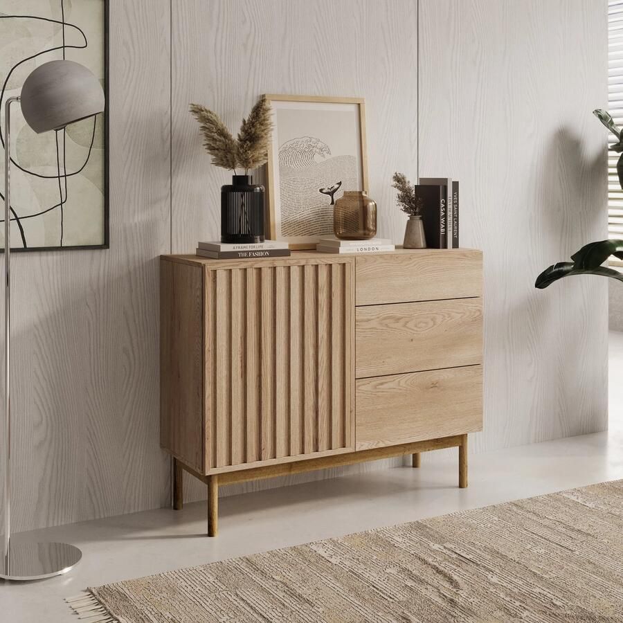 MEUBELLA Dressoir Storm Eiken 106 cm Met lades