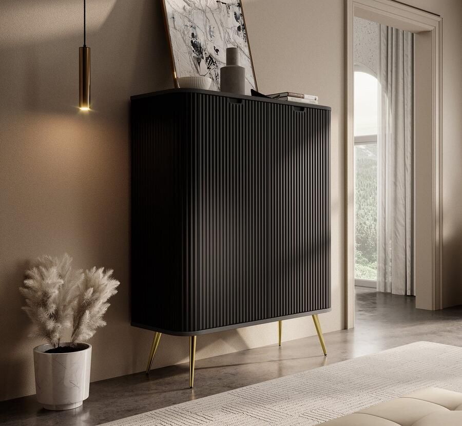 MEUBELLA Dressoir Zakari 2 Zwart 103 cm