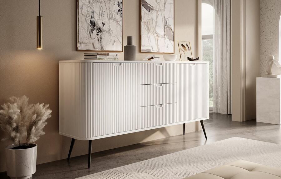 MEUBELLA Dressoir Zakari Wit 168 cm