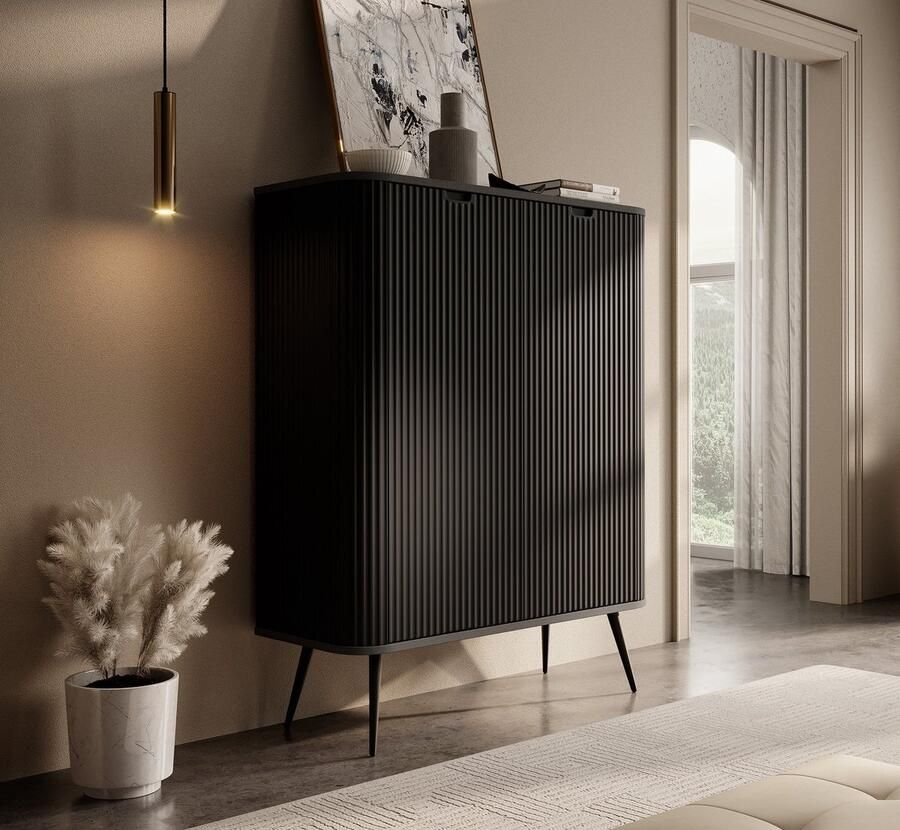 MEUBELLA Dressoir Zakari Zwart 103 cm