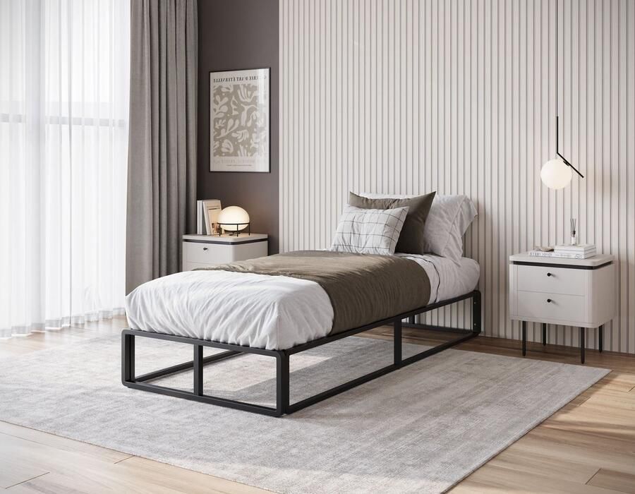 MEUBELLA Eenpersoonsbed Andrea Zwart 90x200 cm