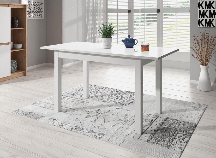 MEUBELLA Eetkamertafel Blues Wit 120 cm Uitschuifbaar ACTIE