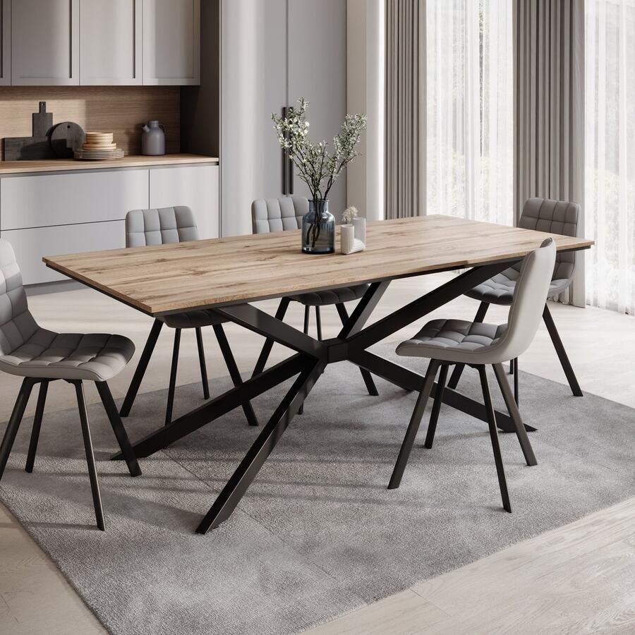 MEUBELLA Eetkamertafel Faithley Eiken 190 cm