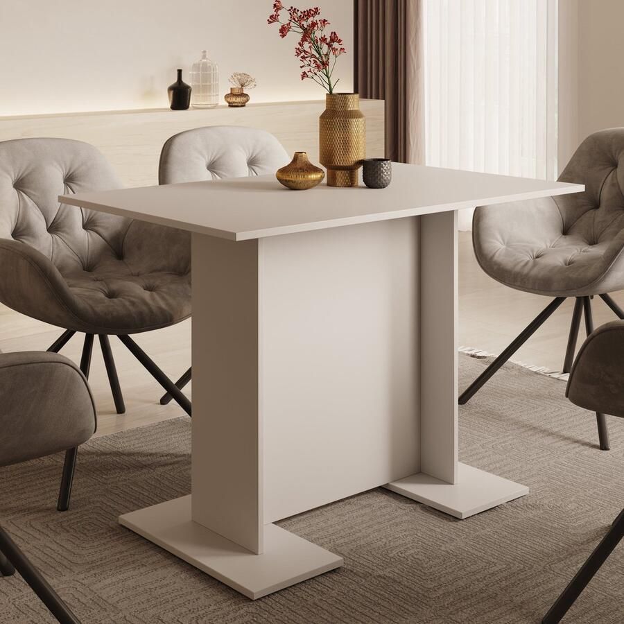 MEUBELLA Eetkamertafel Oliver Wit 108 cm