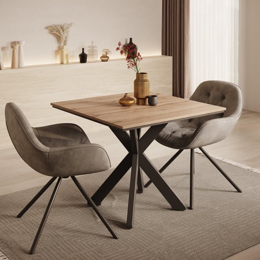 MEUBELLA Eetkamertafel Pacey Eiken 90 cm