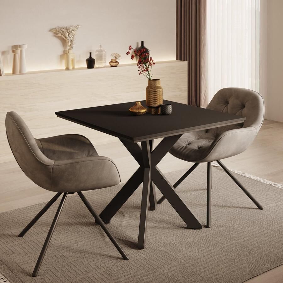 MEUBELLA Eetkamertafel Pacey Zwart 90 cm