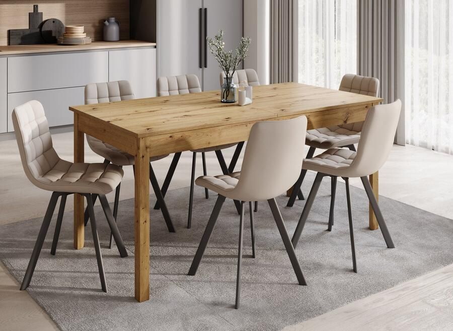 MEUBELLA Eetkamertafel Steve Eiken 230 cm Uitschuifbaar