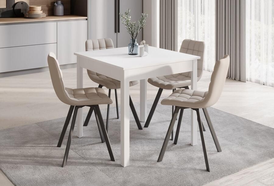 MEUBELLA Eetkamertafel Steve Wit 80 cm