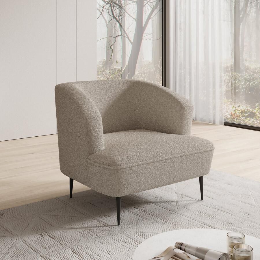 MEUBELLA Fauteuil Caracas Beige teddystof