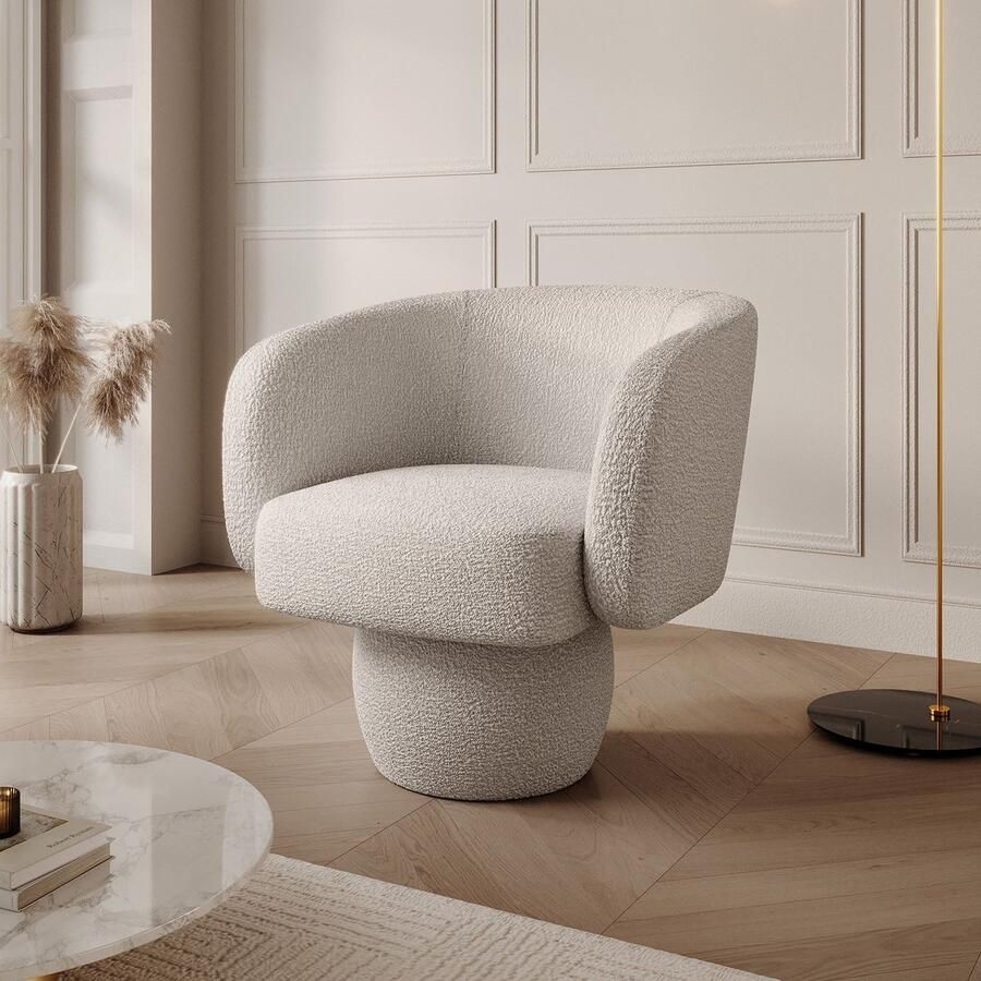 MEUBELLA Fauteuil Norwich Beige Teddystof