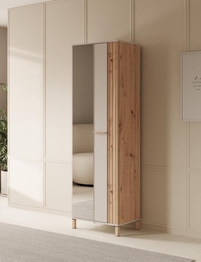 MEUBELLA Halkast Bahia Beige 60 cm Met spiegel