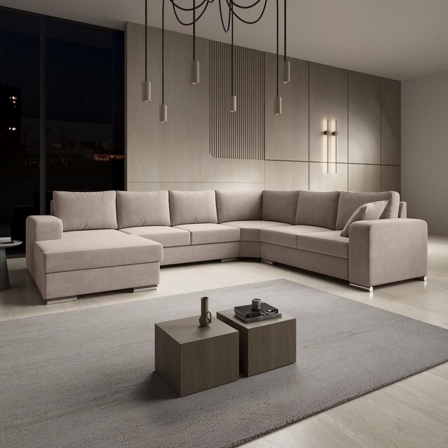 MEUBELLA Hoekbank Adel Beige Stof Rechts - Foto 2