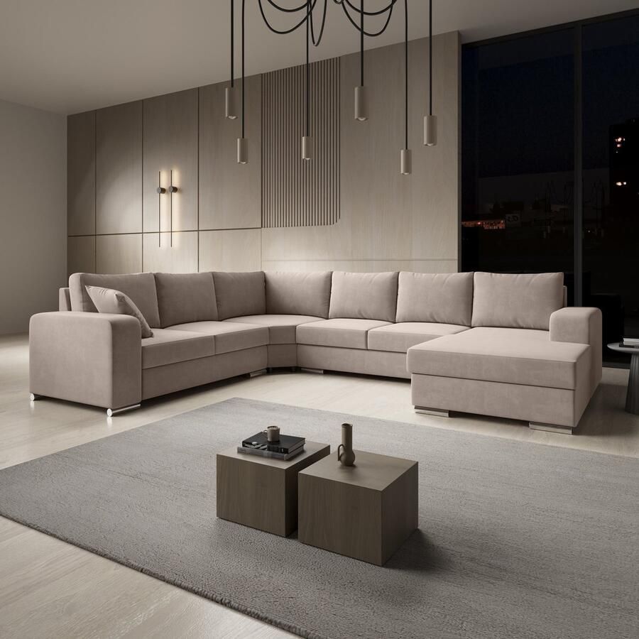 MEUBELLA Hoekbank Adel Beige Stof Links