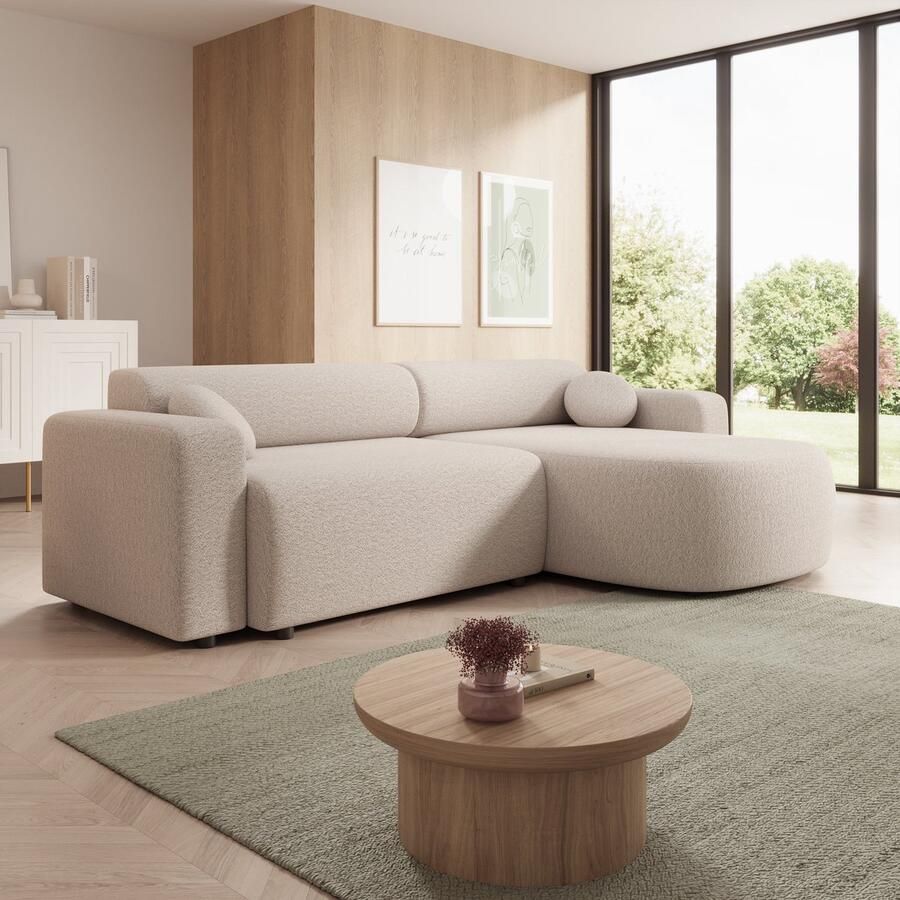 MEUBELLA Hoekbank Tripp Beige stof Universeel