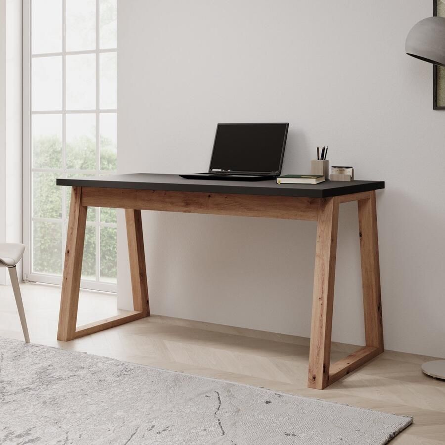 MEUBELLA Ithaca Bureau Zwart 135x65 cm