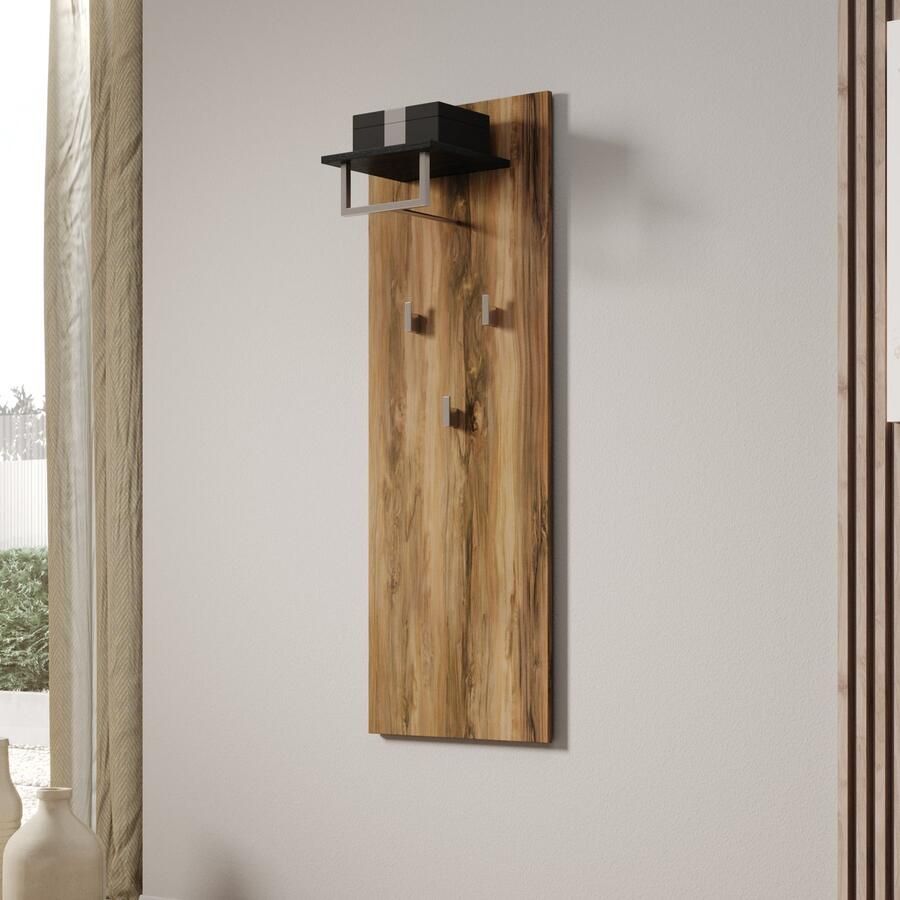 Meubella Kapstok Linford Donker eiken 50 cm