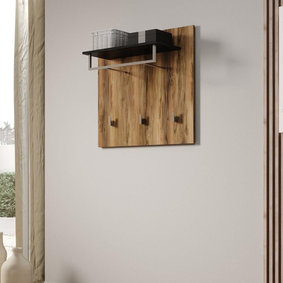 MEUBELLA Kapstok Linford Donker eiken 84 cm