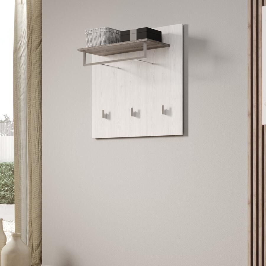 MEUBELLA Kapstok Linford Wit eiken 84 cm