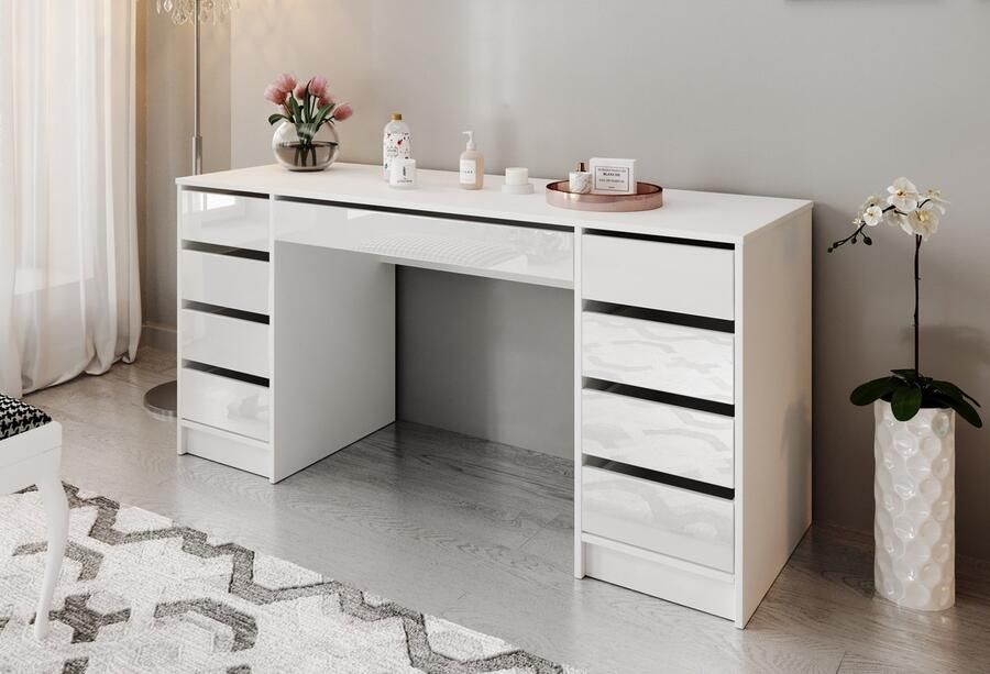 MEUBELLA Kaptafel Arco 2 Wit hoogglans 154 cm