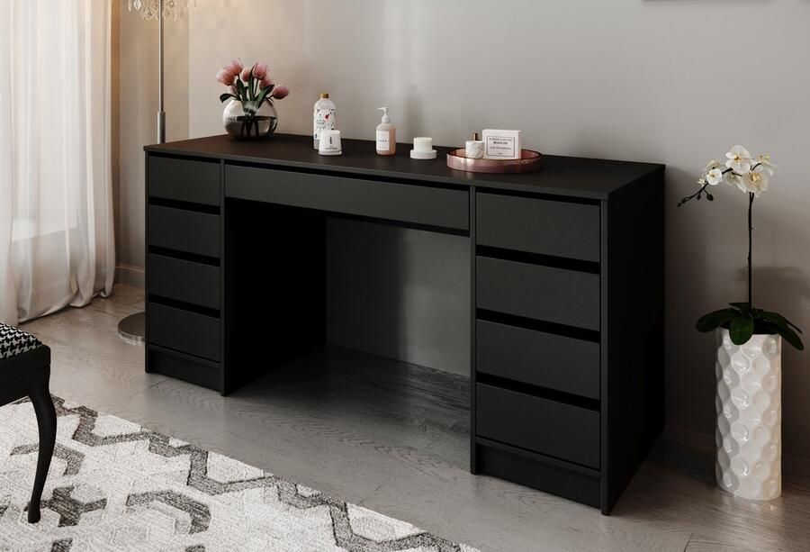 MEUBELLA Kaptafel Arco 2 Zwart 154 cm