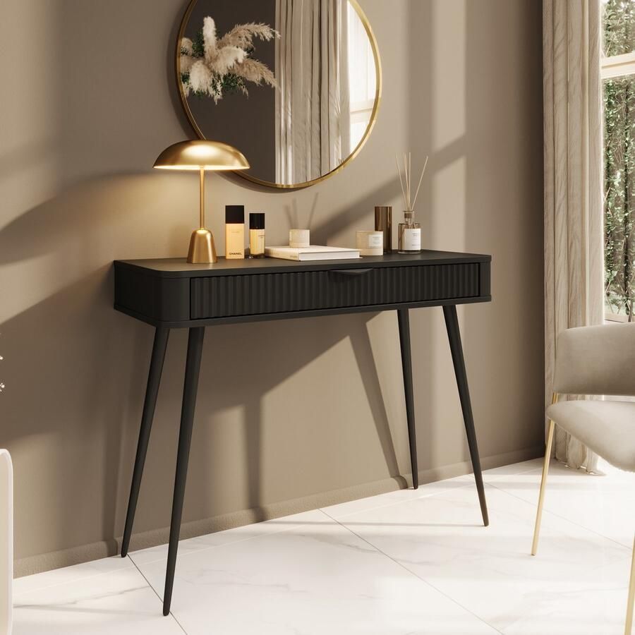 MEUBELLA Kaptafel Lima Zwart 100 cm