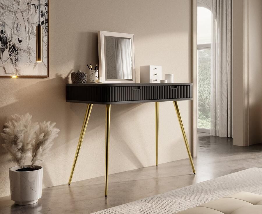 MEUBELLA Kaptafel Zakari 2 Zwart 103 cm