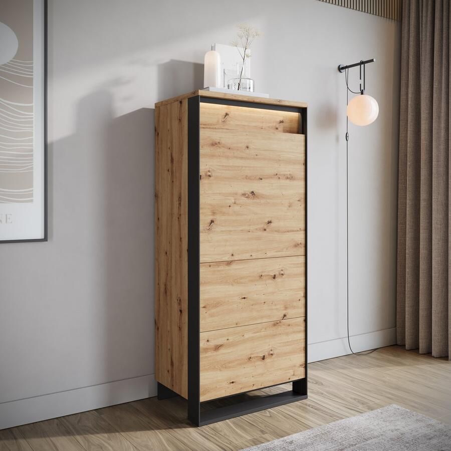 Meubella Opbergkast Quincy Eiken 60 cm