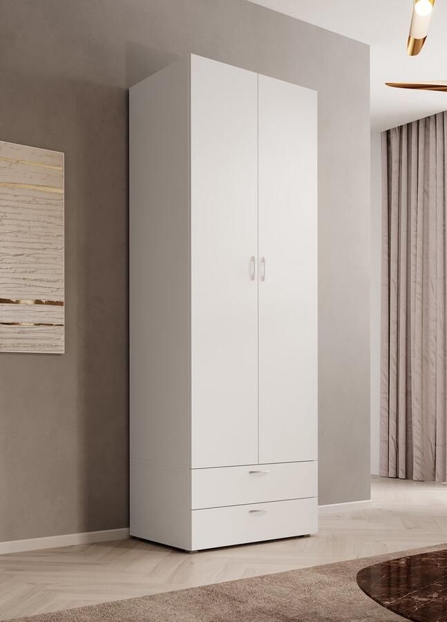 MEUBELLA Kledingkast Bernd Wit 74 cm Met lades