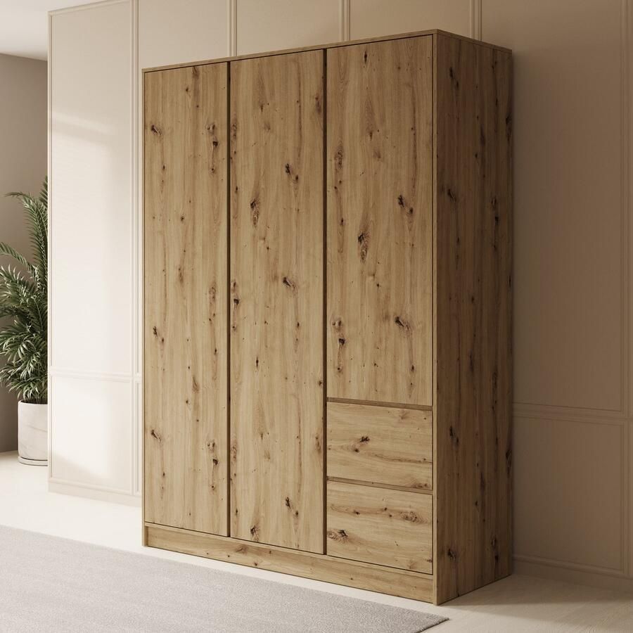 Meubella Kledingkast Brett Eiken 147 cm