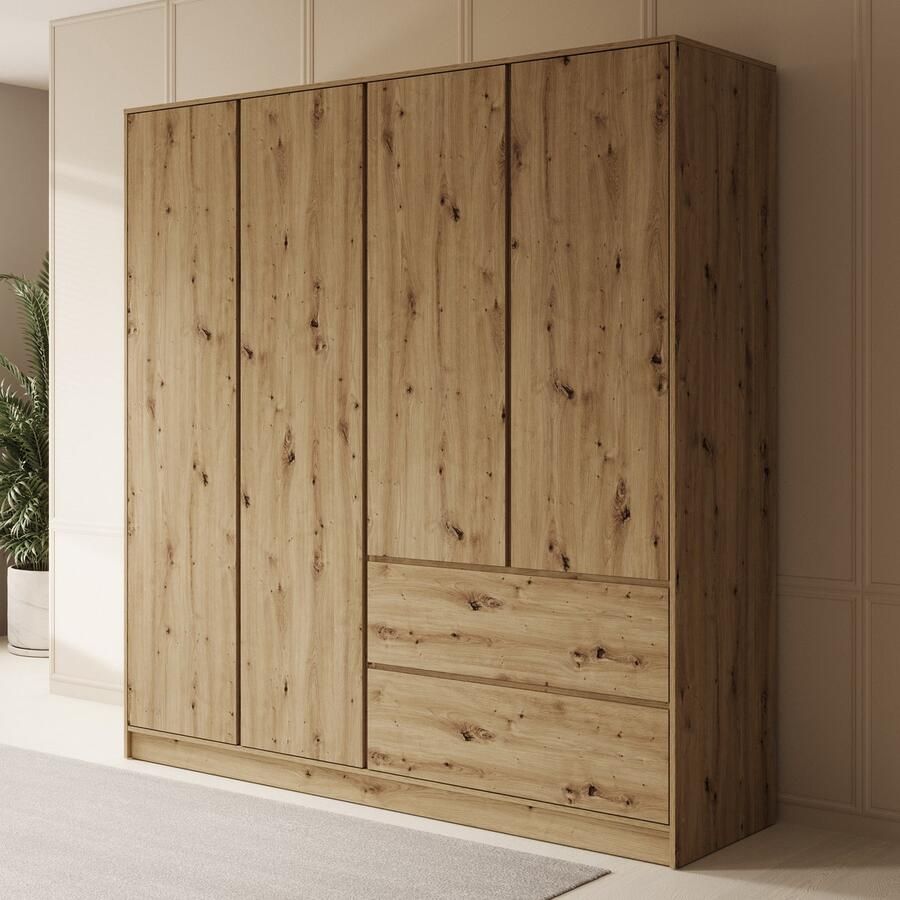 Meubella Kledingkast Brett Eiken 195 cm