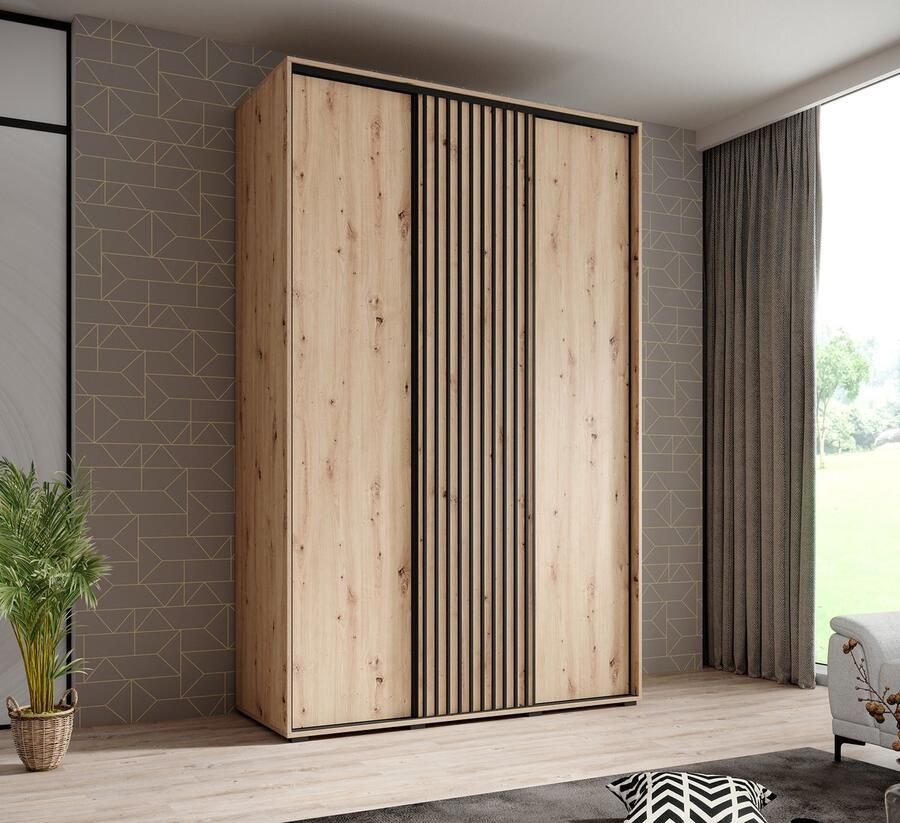 MEUBELLA Kledingkast Leandro Eiken 150 cm