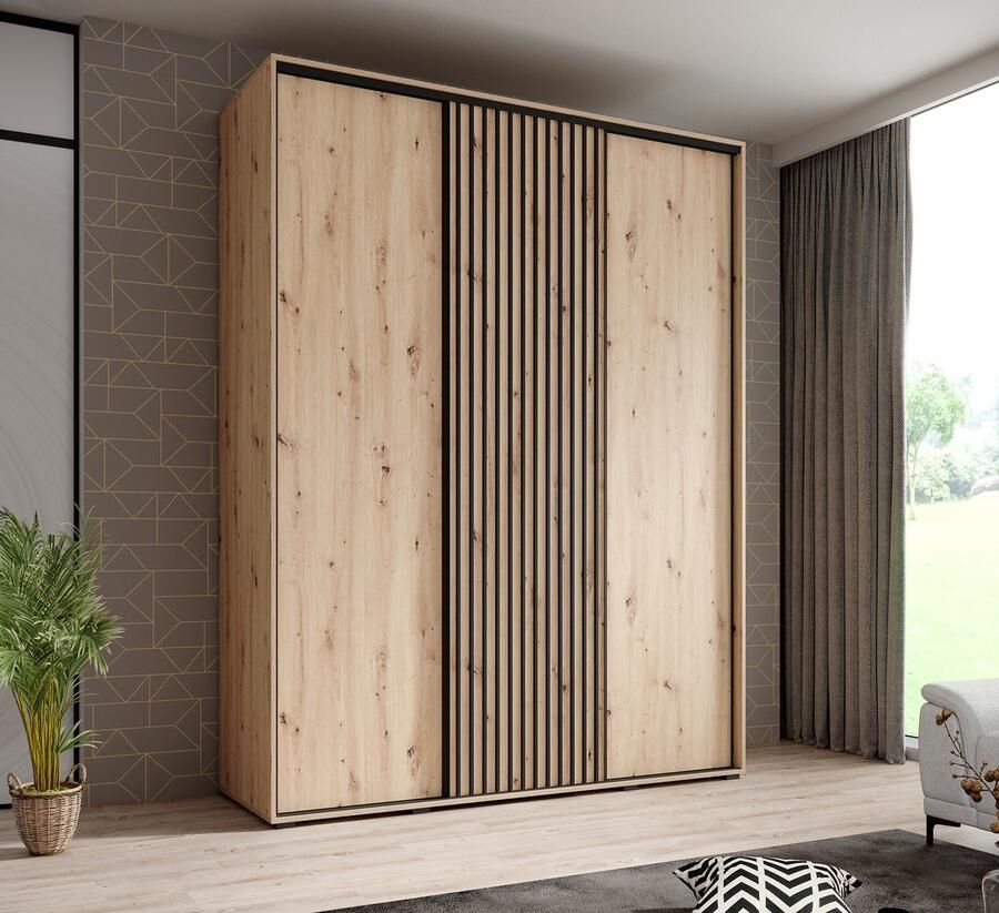 MEUBELLA Kledingkast Leandro Eiken 180 cm