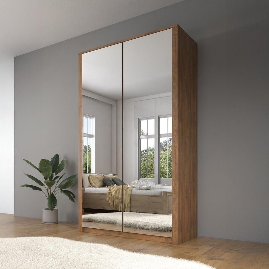 MEUBELLA Kledingkast Malibu Eiken 113 cm Met spiegel