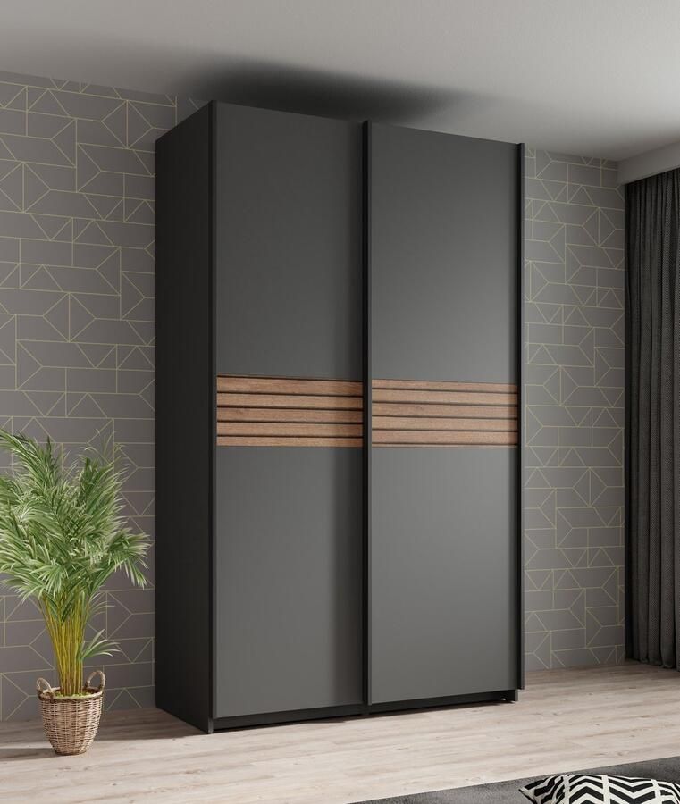 MEUBELLA Kledingkast Mendoza Antraciet 120 cm