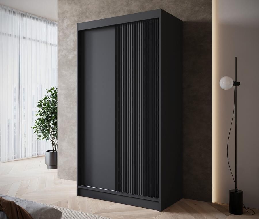 MEUBELLA Kledingkast Paraguay Zwart 120 cm