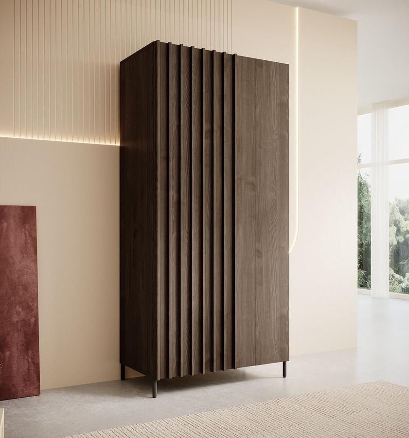 MEUBELLA Kledingkast Paz Donkerbruin eiken 92 cm - Foto 2