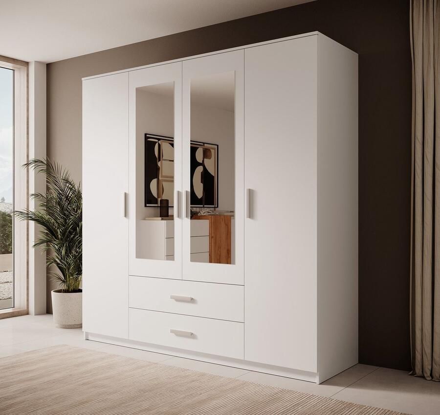 MEUBELLA Kledingkast Tyko Wit 200 cm