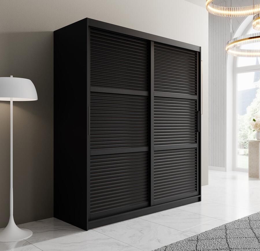 MEUBELLA Kledingkast Zagreb Zwart 180 cm