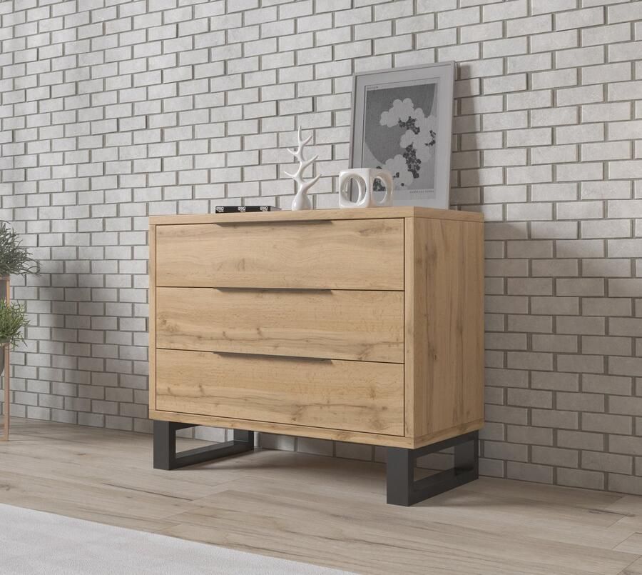 MEUBELLA Ladekast Harlow Eiken 99 cm