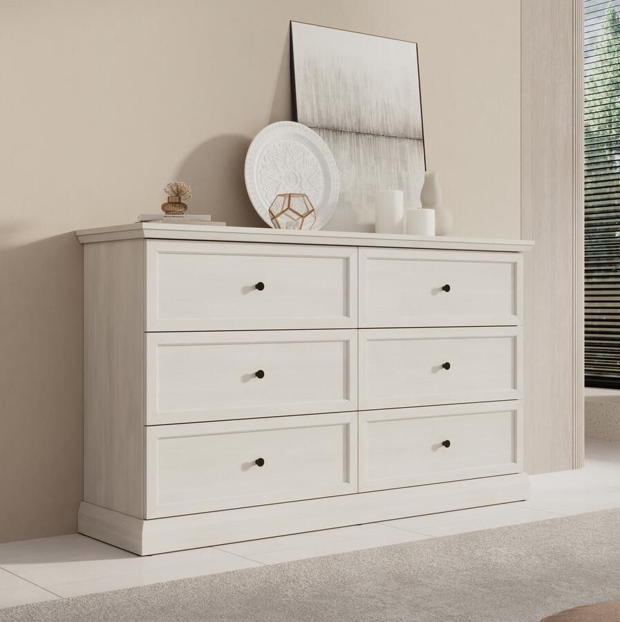 MEUBELLA Ladekast Leroy Wit eiken 146 cm