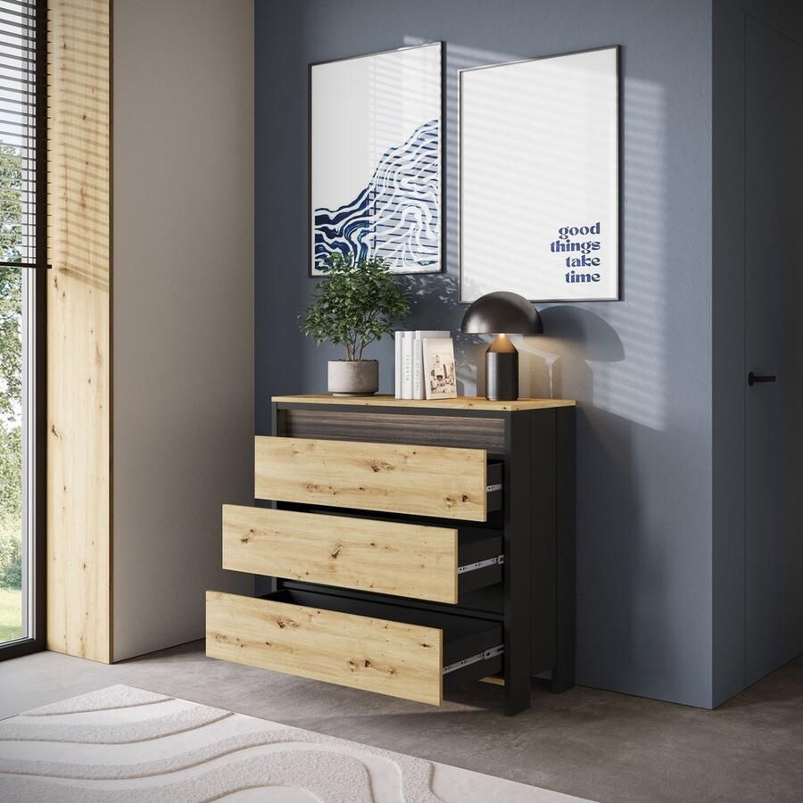 MEUBELLA Ladekast Stratosphere Eiken 92 cm