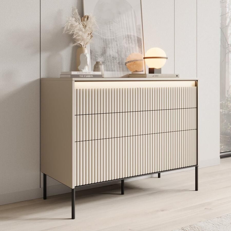 MEUBELLA Ladekast Timoteo Beige 104 cm