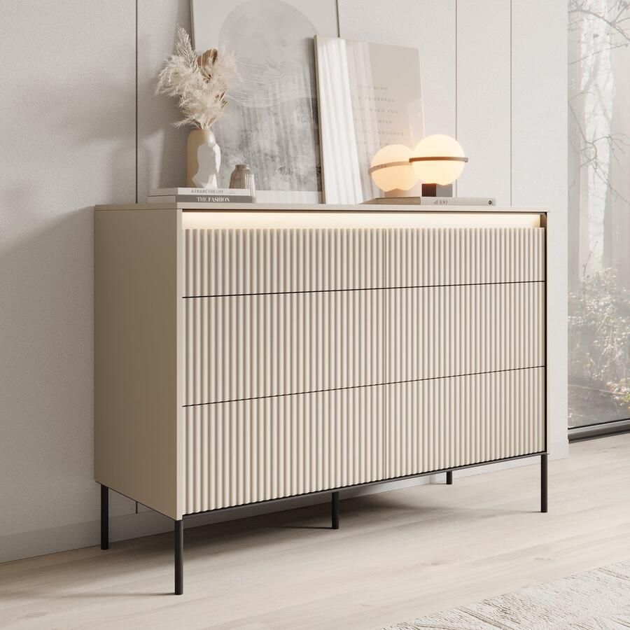 MEUBELLA Ladekast Timoteo Beige 130 cm
